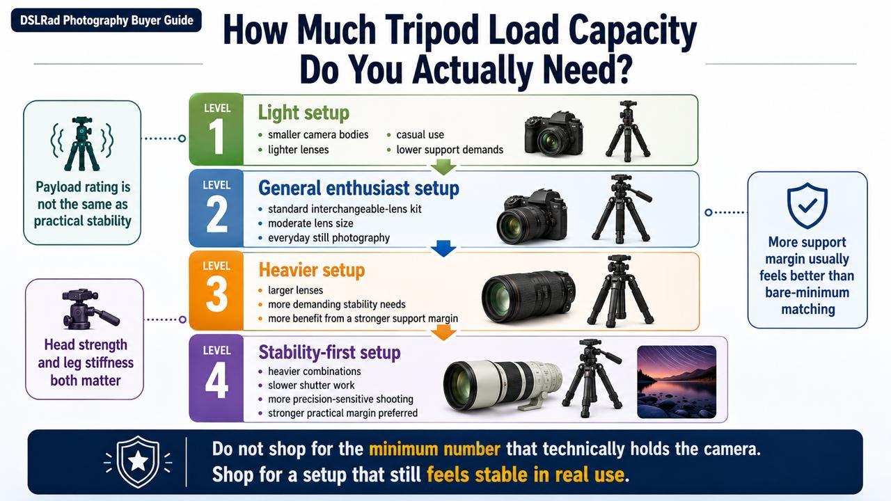 How much tripod load capacity do you actually need infographic